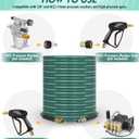 3/8" 4800PSI Pressure Washer Hose 50FT with 360 Swivel Quick Connect, Flexible Kink Resistant Steel Wire Braided & Durable Rubber for Hot/Cold Water, Power Washer Hose With M22 14mm Adapter