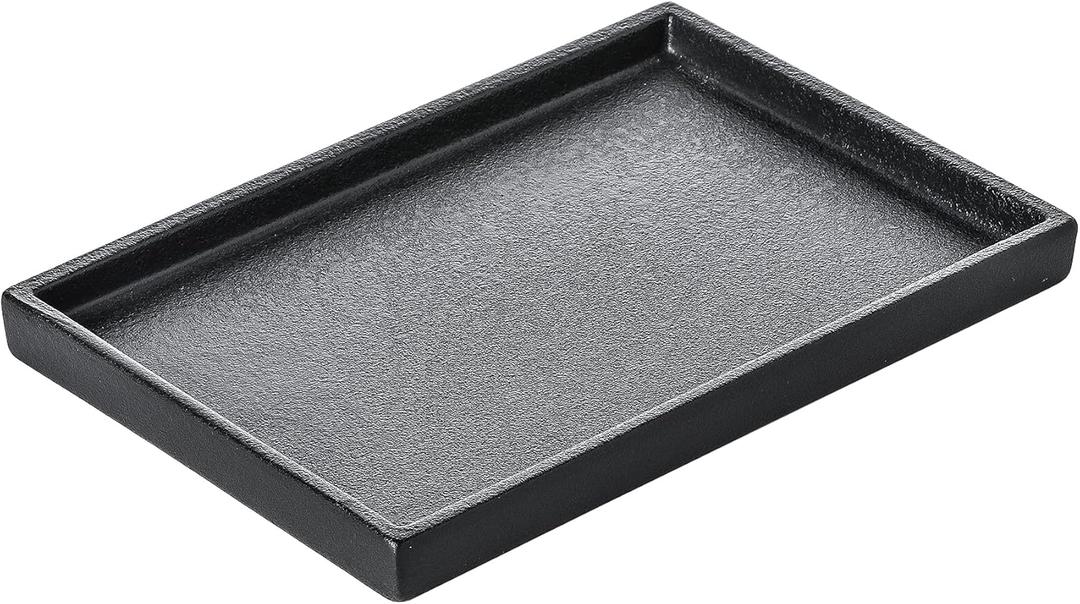 Ceramic Makeup Tray Redelaenor, Black Bathroom Accessories Holder for Kitchen Sink Organizer and Home Decorative Tray Rectangle Small Bathroom Sink Trays for Counter (11.3" x 6.3" x 1")