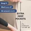 Extra Deep Queen Fitted Sheet - Hotel Luxury Single Fitted Sheet Only - Easily Fits 18 inch to 24 inch Mattress - Ultra Soft, Wrinkle Free w/Extra Deep Pockets - Easy-Care, Breathable & Comfy - Wheat