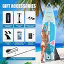 Inflatable Stand Up Paddle Board  Durable SUP for Adults & Youth,33" Wide Blow Up Paddle Board with Paddle, Pump, Backpack,Leash  All Around Stable for All Skill Levels, Carries up to 450 lbs (Geometry Blue)