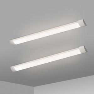KILIPOL 2FT LED Batten Light, Ceiling Surface Mounted Slim LED Tube Lights, 20W 4000K Neutral White for Office, Shop, Garage, Home, 2 Packs