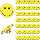 60 Pack Happy Face Lapel Pins Bulk Cute Smile Pinback Buttons Funny Teacher Pins for Students Kids Clothes Backpacks Decoration (Yellow)