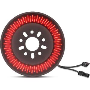 SUPAREE Spare Tire Brake Light for Je-ep Wrangler 2018-2025 JL,Smoke Black Design,Plug & Play LED Wheel 3rd Third Brake Light with 360 PCS Super Bright LED,Artistic Wide-Area Layout, Red