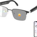 AI Smart Glasses, Support 160+ Languages Real-Time Translation, Photochromic Translation Glasses with Speakers & Mic, Audio & Video Call, Unisex Design Bluetooth Glasses for Travel, Study & Business