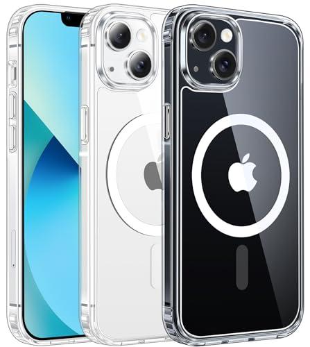 FNTCASE for iPhone 13 Mini Case: iPhone 12 Mini Case Clear Magnetic Phone Cases Compatible with Magsafe Slim Anti Yellowing Military Grade Drop Rugged Protective Transparent Cell Cover (A-Clear)