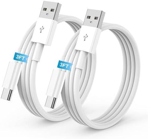 2Pack 3FT USB A to USB C Cable for iPhone 17 16 15 Charger Cord, for Apple 17 16 15/Pro/Pro Max/Plus Type C Cord, for iPad Pro 12.9/11, Air 5th/4th Gen, Car Charger Carplay Charging Cable