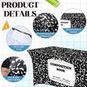 6ft Composition Notebook Spandex Tablecloth Back to School Party Decor Composition Book Stretch Spandex Table Cover Notebook Stretch Table Cloth for First Day of School Classroom Dining Room Supplies, 9.5" x 7.9"