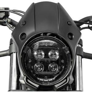 Motorcycle Headlight Fairing Cowl Windshield for Honda Rebel 500 300 2018 2019 2020 2021 2022 2023 2024 2025 2026 CMX500 CMX300 Windscreen Mask Deflector Protector (Black)