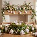 Remuuly 24 Pcs Easter Bunny Ornaments Cute Colorful Hanging Spring Plush Rabbit Decorations for Mantels Rustic Easter Holiday Craft Decor for Fireplace Wall Home Office Indoor Spring Decor Supplies