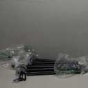 Black Double Curtain Rod, 36 to 72 Inch Dual Curtain Rods with Aluminium Modern End Cap Finials, 1 Inch Adjustable Heavy Duty Window Treatment Rods, Telescopic Metal Double Drapery Pole Set