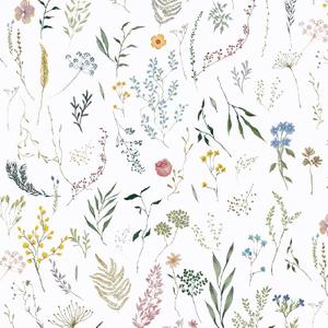 Dimoon 236"x16.1" Floral Peel and Stick Wallpaper White Contact Paper Thicken Wallpaper Delicate Flower Waterproof Green Leaf White Self Adhesive Removable Wall Paper Shelf Liner Vinyl Roll