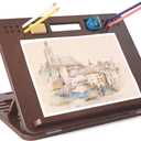 StrongTek Bamboo Table Easel, 16 x 12 Inch Adjustable Drawing Board, 6-Position Desktop Drafting and Sketching Board with Handle and Back Storage for Drawing, Painting, Reading and Writing