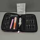 knitly Light Up Crochet Hooks Set with Digital Counter,18 Size Counting Crochet Hook with 2.014.0 mm Interchangeable Hooks,Ergonomic Crochet Kit&Gift for Arthritic Hands (Coral pink)