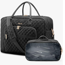 LOVEVOOK Travel Duffle Bag - Women's Weekender Carry On Overnight Laptop & Gym Bag With Toiletry/Shoe Pocket, Hospital Labor Bag (Large, Black)