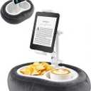 Miledi Tablet Pillow Stand, Compatible with 4.7"-12.9" Kindle, iPad, Phone/Tablet, 360 Rotating Phone Holder for Bed, Detachable Bowl, Reading and Relaxation on Bed (Black)
