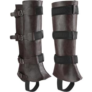 Men's Costume Boot Cover Renaissance Pirate Boots Cover PU Leather Steampunk Shoes Cover,Viking Medieval Boot Cover Leg Gaiters Cosplay Accessary