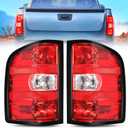 Nilight Taillight Assembly Compatible with 2007 2008 2009 2010 2011 2012 2013 2013 2014 Chevy Silverado 1500 2500HD 3500HD 2007-2013 GMC Sierra Rear Lamp Tail Light w/Bulbs and Harness Pair