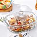 M MCIRCO 4-Piece Glass Casserole Baking Dish, Set of 2 Casseroles With Glass Lids, 1.9 Qt and 3 Qt