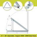 JJN 41" Solar Panel Mount, 0 to 90 Adjustable Solar Panel Mounting Brackets, Aluminum Stand Supports Single Panel from 100W to 300W with Foldable Tilt Legs for Flat roof, Ground,RV Boat