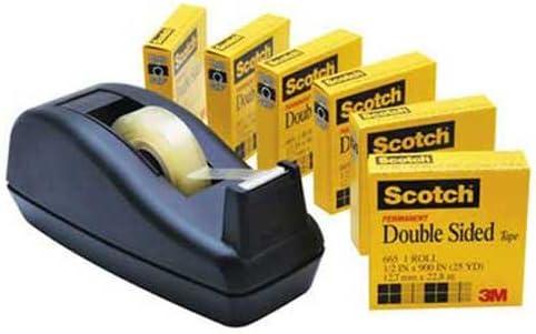 Scotch 665 Double-Sided Permanent Tape with C40 Dispenser, 1/2 inch x 900 inch, 6/Pack Scotch 665 Double-Sided Permanent Tape with C40 Dispenser, 1/2 inch x 900 inch, 6/Pack