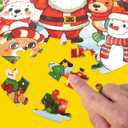 72Pcs Christmas Puzzle for Kids Large Round Floor Puzzles Santa Snowman Elk Jigsaw Puzzles for Holiday Party Favors Supplies