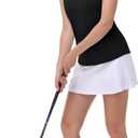 Women's Sleeveless Golf Polo Shirts Collared V Neck Tank Tops Moisture Wicking Tennis Workout Clothes Quick Dry (Black, XXL)