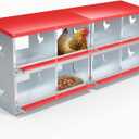 Chicken Nesting Boxes - 8 Compartment Metal Poultry Nest Box Wall Mount for Chickens, Hens, Ducks - Easy Egg Collection - Large Vented Holes Chicken Coop Equipment (8 Compartment)