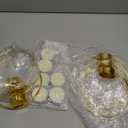 Gejoy 6 Sets Diwali Decorations Includes 6 Pcs 4 Feet Artificial Marigold Flowers Garland for Decoration 6 Hanging Tea Light Candle Holders and 6 Candles for Home Wall Indian Pooja Wedding Decor (Round, Pink,white)