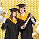 LOLStar 2 Pack Gold Stars Birthday Decorations, 3.3X6.6 ft Graduation 2026 Golden Party Backdrop Foil Fringe Curtains, Streamers Congrats Photo Booth Props for Birthday Celebration Awards Twinkle Star