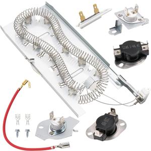 Dryer Heating Element Repair Kit Replaces For Maytag Bravos Model MED7230HW1 MED7230HW0 MED7230HW2 MED7230HW3 MED7230HC1 MED7230HC0 MED7230HC2 MED9700SQ0 MED9700SB0 MED9600SQ0 MED9800TQ0