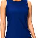 Viodia High Neck Tankini Tops for Women Modest Swim Shirts with Bra Swimsuits Tank Only Bathing Suit Top No Bottom (XX-Large, Sea_blue)