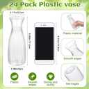 Mumufy 24 Pcs Plastic Bud Vases Bulk Small Clear Container for Flowers Height Shatterproof Bud Vase for Centerpieces Wedding Home Table Decorations Formal Dinners(2.64 x 6.69 Inch)
