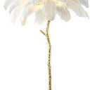 HCJIAJING White Ostrich Feather Floor Lamp, Luxury Resin Ostrich Feather Lamp,Romantic Standing Lamp for Living Room Sofa Bedside Bedroom and Office