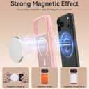 SunStory Compatible with iPhone 17 Pro Case with HD Screen Protector, [Compatible with MagSafe] Cute Wave Translucent Matte Phone Case for iPhone 17 Pro (Pink)