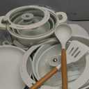 Bazova 22-Piece Pots and Pans Set Non Stick with Removable Handles, Ceramic Cookware Set, Large-Capacity & Non Toxic, Induction & RV Compatible, Dishwasher Safe, PFAS/PTFE/PFOA Free, White