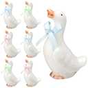 Weysat 6 Sets Silly Goose First Birthday Decorations Gift Cute Statue Sculpture Ornament for Party Supplies(Bow Tie)