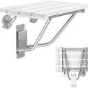 Folding Shower Seat & Chair Wall Mounted for Adults, Fold Down Shower Bench & Stool for Inside Shower, for Small Spaces, Foldable (White, Extra Large)