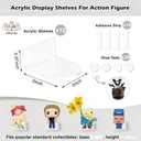 Small Acrylic Wall Shelves – 2" Clear Floating Display Stand for Funko Pop