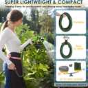 Non-Expandable Garden Hose 150 FT, Lightweight Hose with 10 Function Spray Nozzle, Kink-Free Flexible Water Hose, Durable, Leak-Proof, 360 Swivel Connectors, Portable Storage Strap