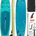 Extra Wide Inflatable Stand Up Paddle Board, Sup Board with Removable Fins,Floating Paddle, Backpack,Safety Leash, Floating Phone Case for Adults & Youth