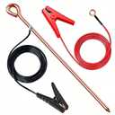 Portable Ground Rod 1/2" x 18" with 6.6ft 12AWG Grounding Wire with Alligator Clips, Great for Electric Fences, Antennas, Generators, Satellite Dishes, Ground Post Pin, Tie Out Stake