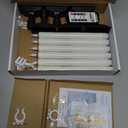 Homemory 6 Pcs Window Candles with Remote Timer Dimmer, Battery Operated Candlesticks with Holders and Suctions, White LED Christmas Candle for Window Xmas Holiday Decor