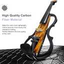 Premium Carbon Fiber Electric Violin Full Size 4/4,Professional Electric Violin for Adults Beginner,Teens,Electric Fiddle Kit with Pro Pick Case -ZNDS-2303