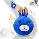 BABOLI Automatic Moving Dog Toy for Boredom, Attractive Bouncing Bunny Cover with a Talking and Vibrating Ball, USB-C Rechargeable Interactive Rabbit Dog Toy, Not for Aggressive Chewers