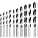 Metric Brad Point Wood Drill Bit Set, 12Pcs Drill Bit Set with Double Flutes Design for Carpenter Woodworking and All Types of Wood (3mm - 12mm)