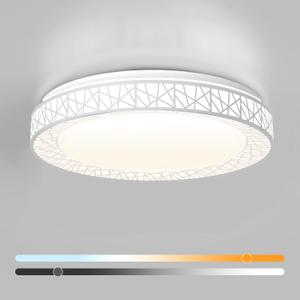 Lightania 20 Inch Flush Mount Ceiling Light, Modern White LED Ceiling Light Fixture, 42W 4000LM 2700-6500K Adjustable, Dimmable Ceiling Lights for Bedroom, Kitchen, Hallway, Bathroom, ETL Listed