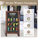 Wooden A-Frame Sign, Magnetic 40" x 20" Brown Chalk Board Sign Board, Double-Sided Sandwich Board Signs Outdoor, Chalkboard Easel, Menu Board for Restaurant, Business or Wedding