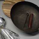 12.8" Carbon Steel Wok-11Pcs Woks & Stir Fry Pans Wok Pan with Lid, No Chemical Coated Chinese Woks with 10 Cookware Accessories, Flat Bottom Wok for Electric, Induction,Gas Stoves