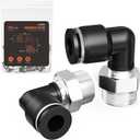 1/4"OD x 1/4"NPT Thread Push to Connect Fittings  Air Line Elbow Connectors, Quick Connect Pneumatic Fittings, Push Lock Air Hose Fittings for Compressor, Air Tools & Tubing (10 PCS)