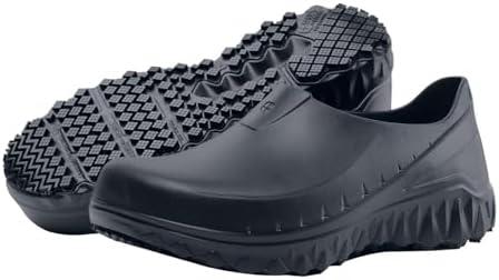 Shoes for Crews Unisex Slip-Resistant Work Clogs - Comfortable, Non-Slip Work Shoes for Men & Women in Food Service, Healthcare, Hospitality - Bloodstone, Black, Men's 11 / Women's 13